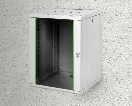 16U wandkast, Unique 600x600x820 mm, kleur grijs (RAL 7035)