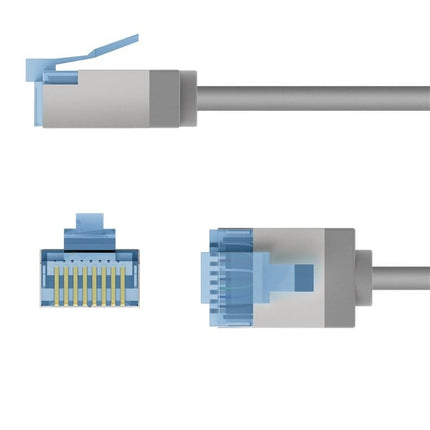 Ultraflexibele 10 M CAT 6A-patchkabel, slank, U/FTP, grijs