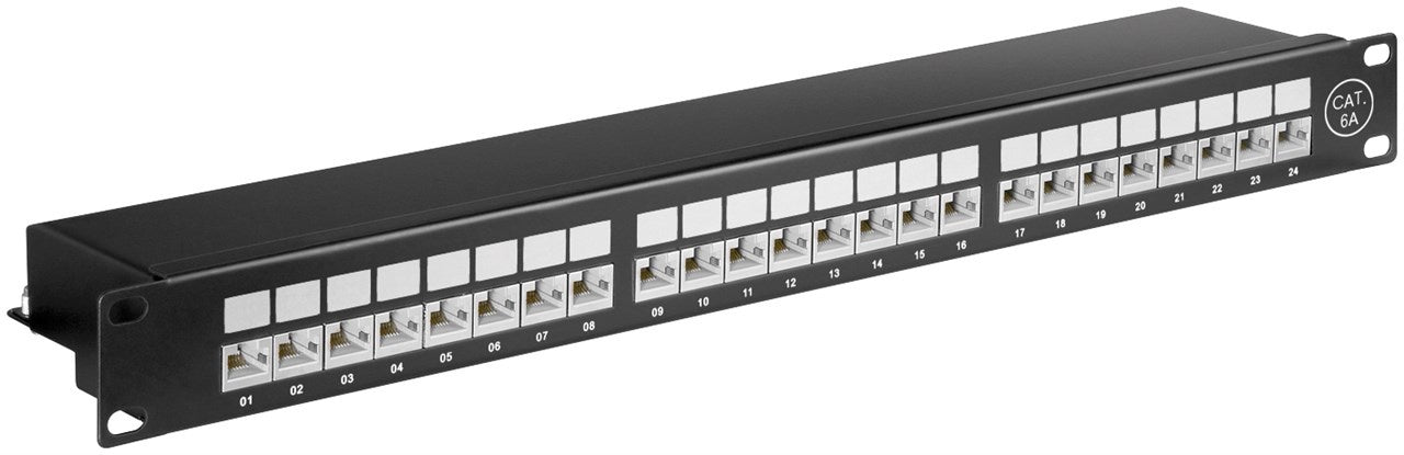 Cat6a Patch Panel 24 Port RJ45 Shielded