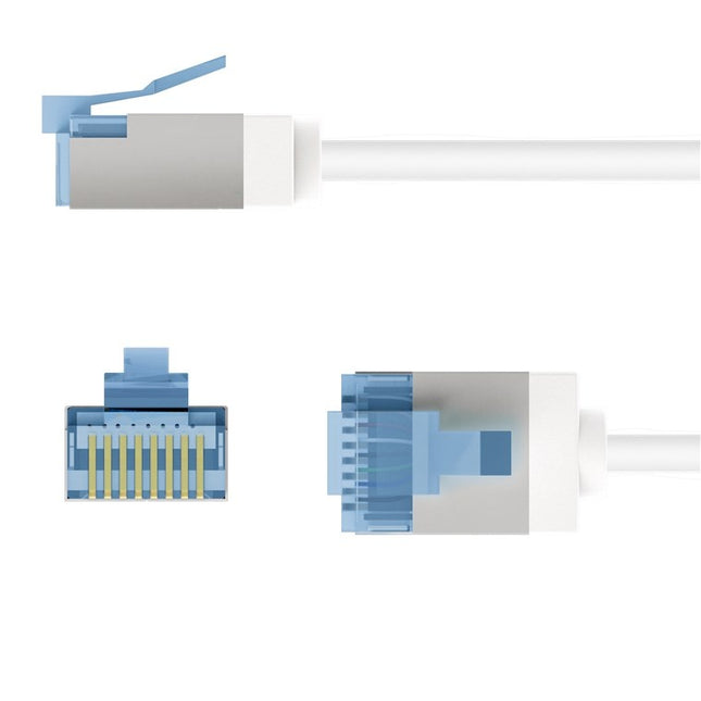 Ultra-flexible 0.15M CAT 6A patch cable, slim, U/FTP, white