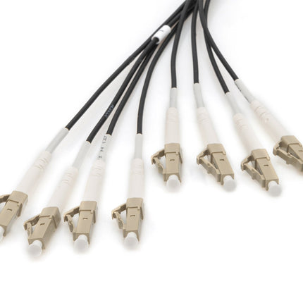 Pre-assembled Fiberglass 150 M  Universal Breakout Cable, Multi Mode OM4, 8 Fibers, LC/UPC - LC/UPC