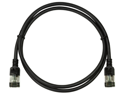 CAT6a U/FTP Ultraflex, 100% koper, zwart, 1M