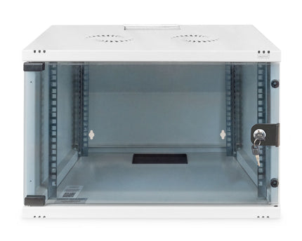 7U wandkast, SOHO, ongemonteerd 540x400x370 mm, volledig glazen voordeur, grijs