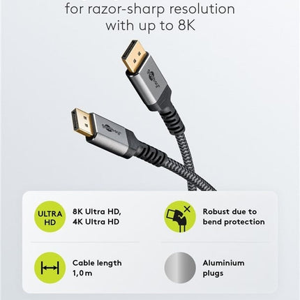 DisplayPort™ Cable, 8K @ 60 Hz 3M