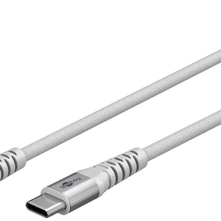 USB-C 2M Supersoft Textile Cable with Metal Plugs white