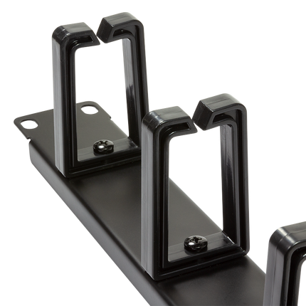 1U metal cable management bar with 5 brackets