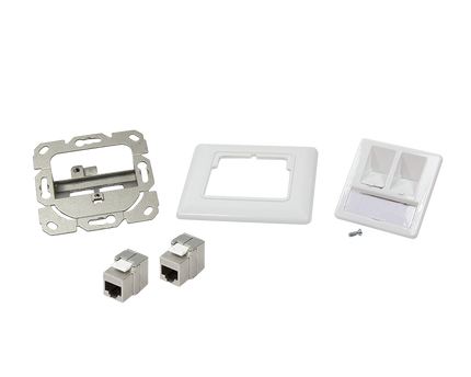 CAT6a keystone flush-mounted box 2-way