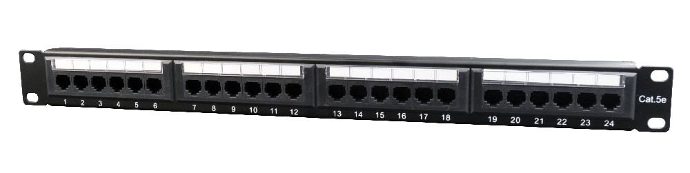 CAT5e 24 port patch panel with backbar