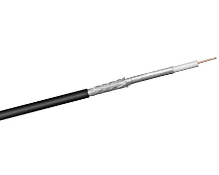 Coax outer cable double shielded 100 dB on a roll of 100 m black