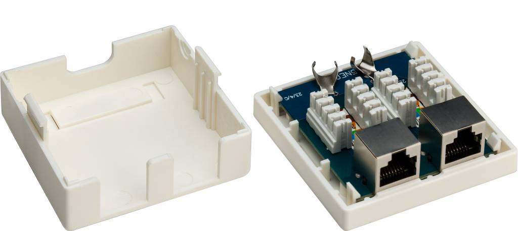 Cat6 Wall Outlet 2x RJ45 STP