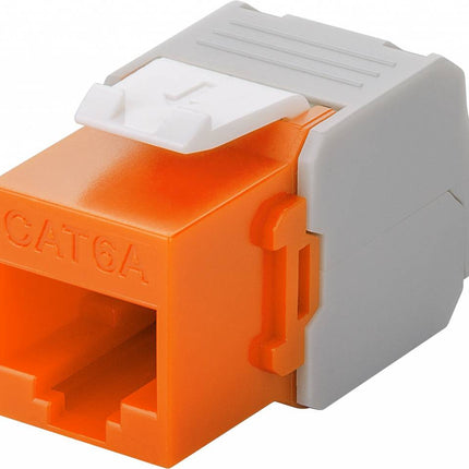 CAT6a Keystone RJ45 unshielded oranje