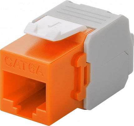 CAT6a Keystone RJ45 unshielded oranje