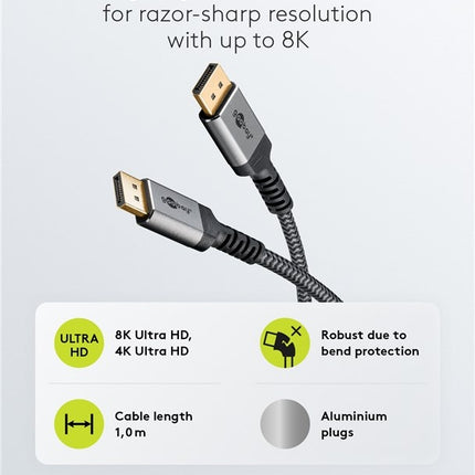 DisplayPort™ Cable, 8K @ 60 Hz 1M