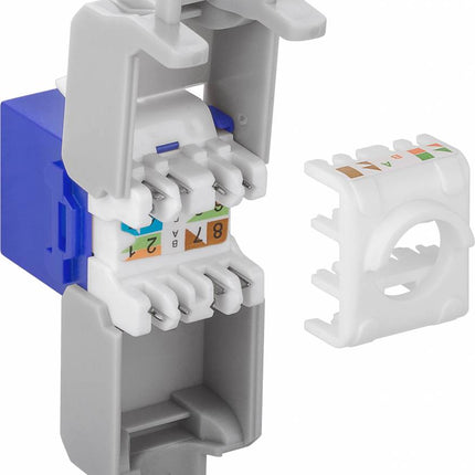 CAT6a Keystone RJ45 unshielded blue