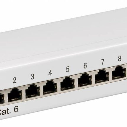 Cat6 Mini/Desktop Patch Panel 12 Port Grey