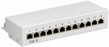 Cat6 Mini/Desktop Patch Panel 12 Port Grey