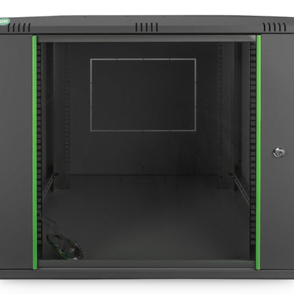 12U wall cabinet 611x600x600 mm, color black (RAL 9005)