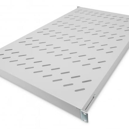 19 Inch 1U shelf for 1000mm deep racks 43x484x708mm, adjustable up to 900mm depth, grey