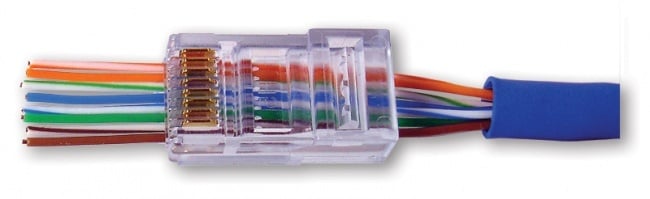 Doorsteek CAT5e UTP Connector 100 stuks EZ-RJ45  voor soepele en stugge kabel