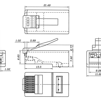 CAT6a Modular Plug RJ45 - UTP 10 pcs