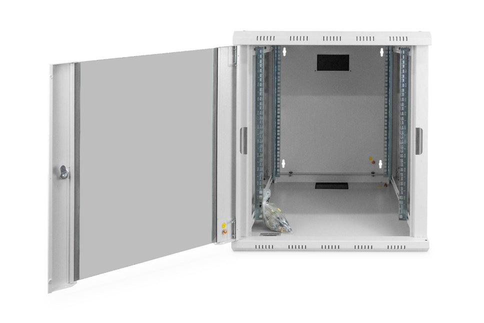12U wandkast, Unique 600x600x643 mm, kleur grijs (RAL 7035)