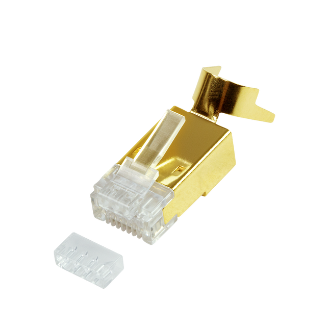 Cat.8.1 / Cat.6A RJ45 plug, gold plated, 10 pcs.