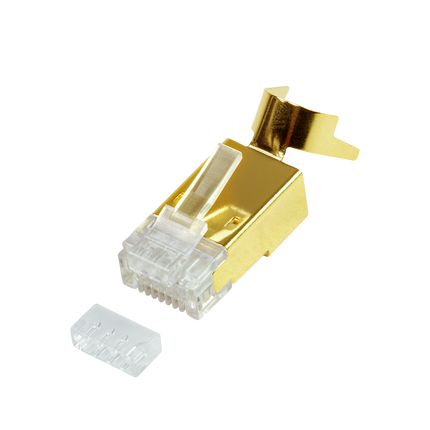 Cat.8.1 / Cat.6A RJ45 plug, gold plated, 10 pcs.