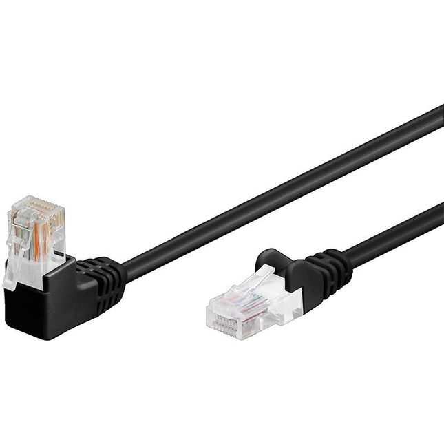 Cat5e U/UTP Cable 1 x Hooked 0.5M Black