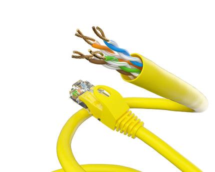 Cat5e 0.25M Geel UTP kabel