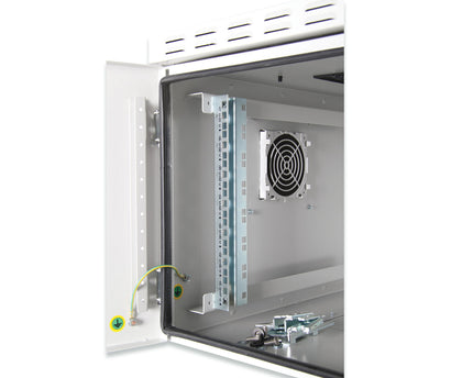 12U wandkast, buiten, IP55 600x600x713 mm, kleur grijs (RAL 7035)
