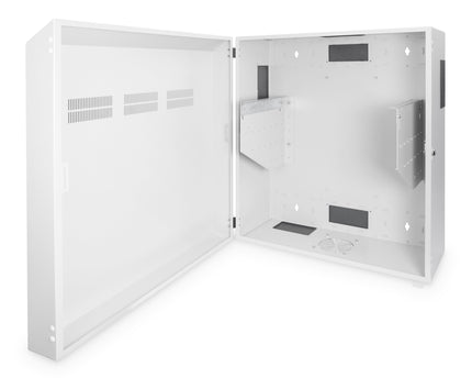 Wandkast, slank 800x640x309 mm, 6U verticaal, kleur grijs (RAL 7035)