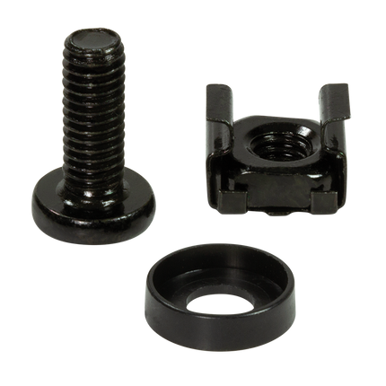 M6 cage nuts and rings 50 pcs black