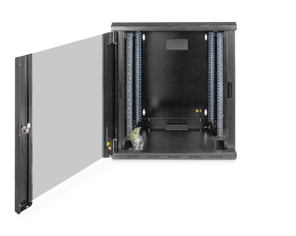 12U wandkast, Uniek 600x450x643 mm, kleur zwart (RAL 9005)