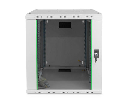 12U wandkast, Unique 600x600x643 mm, kleur grijs (RAL 7035)