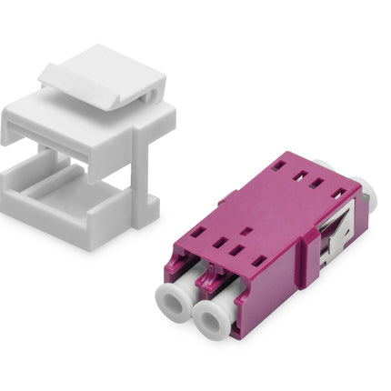 Glasvezel LC/LC duplex koppelaar, Multimode-OM4, Keystone module