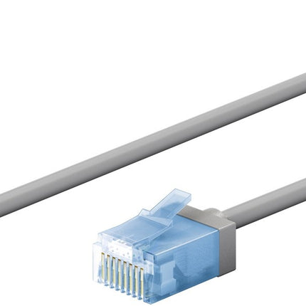 Ultra flexible 1M CAT 6A patch cable, thin, U/UTP, gray