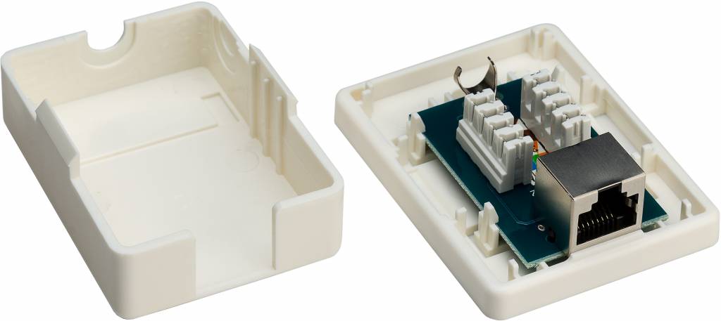 Cat6 STP 1-port RJ45 Surface Mount Installation Box