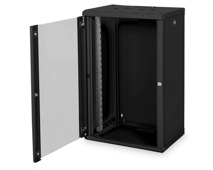 20U wandmontagekast, Uniek 998x600x450 mm, kleur zwart (RAL 9005)