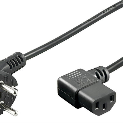 Power cable CEE 7/7 angled (male) to C13 angled (female) 2 M