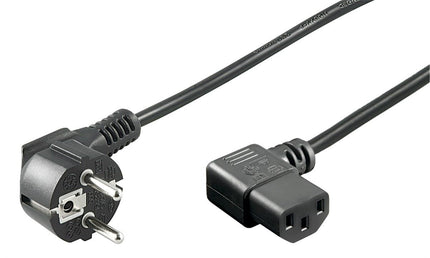 Power cable CEE 7/7 angled (male) to C13 angled (female) 2 M