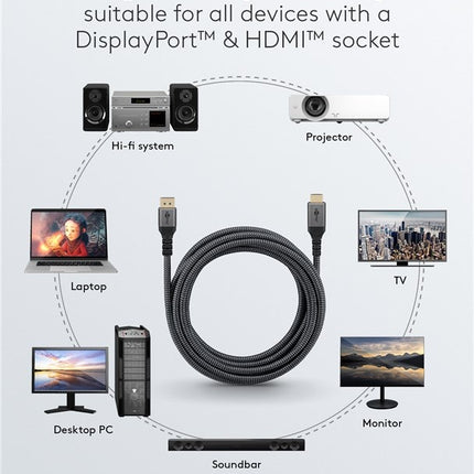 DisplayPort™ to HDMI™ Cable, 4K @ 60 Hz 1M