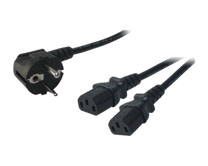 Y power cable CEE7 / 7 2x C13 1.5 M