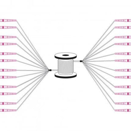 Pre-assembled Fiberglass 30M Universal Breakout Cable, Multi Mode OM4, 12 Fibers, LC/UPC - LC/UPC