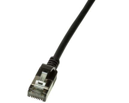 CAT6a U/FTP Ultraflex, 100% koper, zwart, 1M