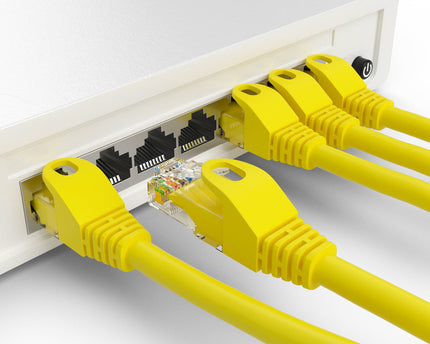 Cat5e 0.25M Geel UTP kabel