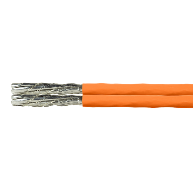 S/FTP CAT7 duplex network cable solid 500M 100% copper orange