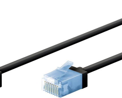 Ultra flexible 7.5M CAT 6A patch cable, thin, U/UTP, black