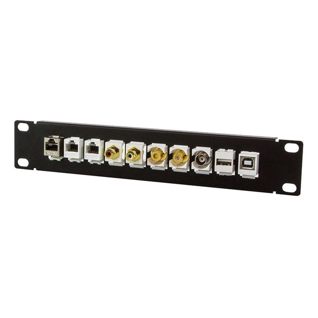 Patch panel for Keystonejack 10 ports 10 inch Black