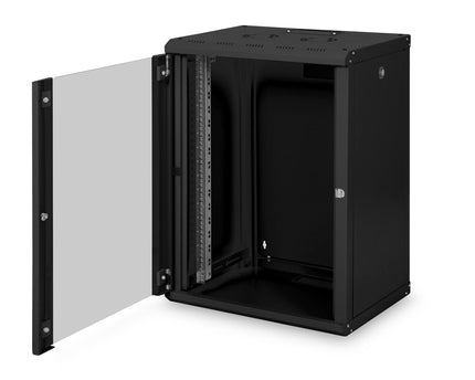 16U wandkast, Unique 600x450x820 mm, kleur zwart (RAL 9005)