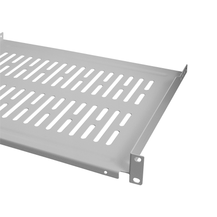 1U shelf for server cabinets of 450mm deep grey